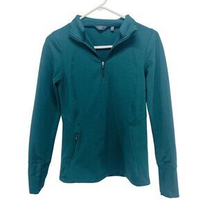 Danskin Women's Running Sport Jacket Size XS Mock Neck Long Sleeve Green